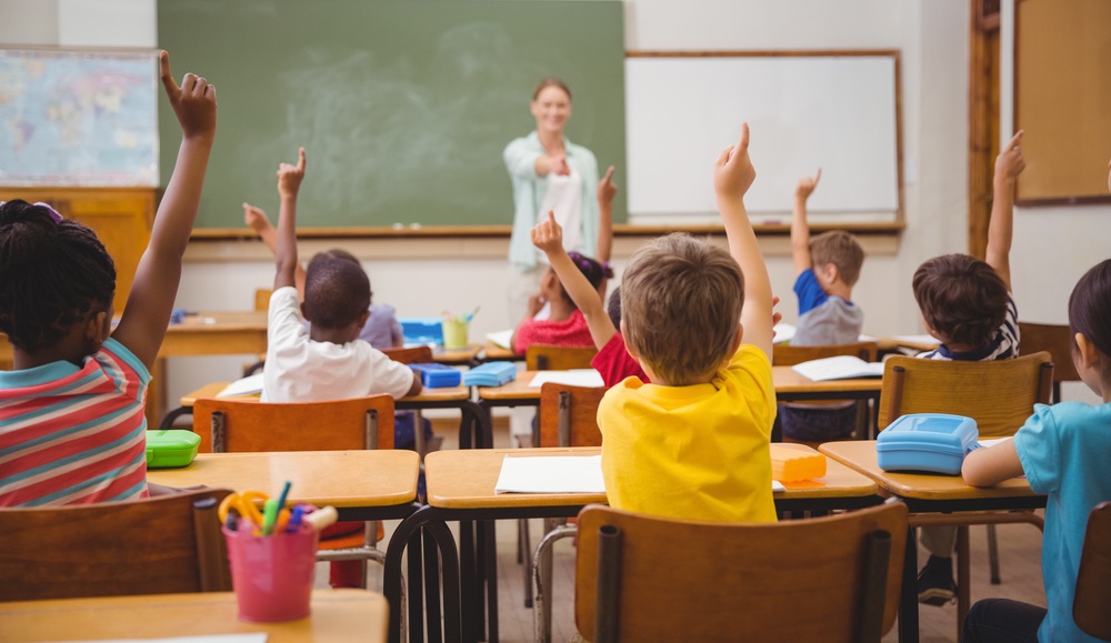 Pupils raising their hands during class at the elementary school.jpeg