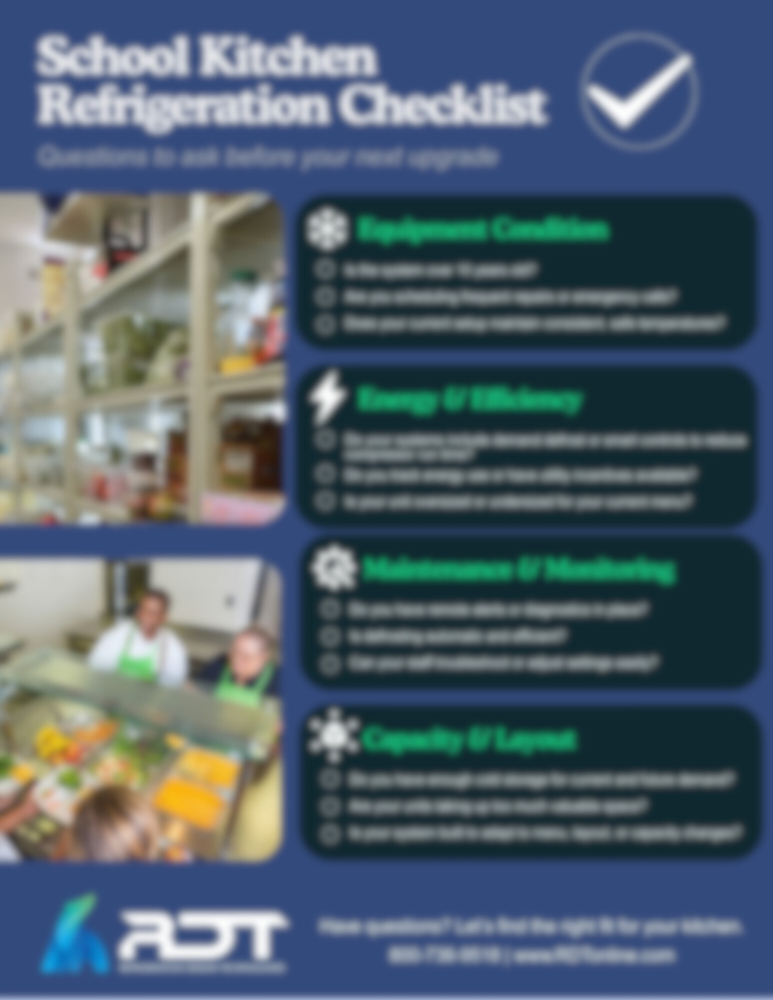 School Kitchen Refrigeration Checklist